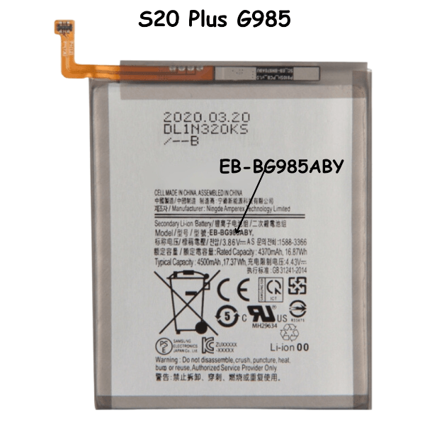 EB-BG985ABY Li-ion Battery 4500 mAh For Samsung Galaxy S20+ 5G - Best Cell Phone Parts Distributor in Canada, Parts Source EB-BG985ABY Li-ion Battery 4500 mAh For Samsung Galaxy S20+ 5G - Best Cell Phone Parts Distributor in Canada, Parts Source